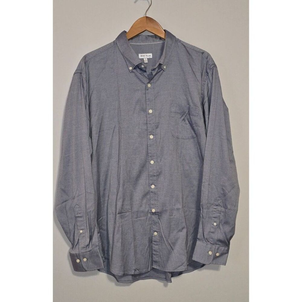 New Peter Millar Blue Longsleeve Button Down Dress Shirt Size XL